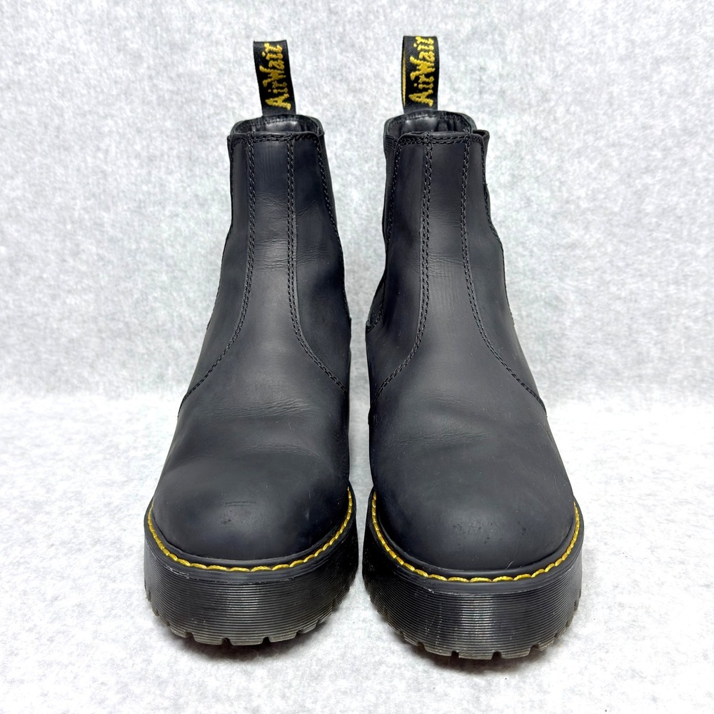 Dr Martens Rometty Womens Size 9 Platform Chelsea Boots Black Burnished Wyoming - Picture 2 of 9